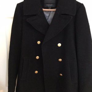 NWOT J Crew Majesty Pea Coat Women Black Size 4